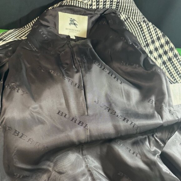Vintage Y2K Burberry London Glen Plaid Wool Coat Size US 10 Excellent Condition - Picture 8 of 14
